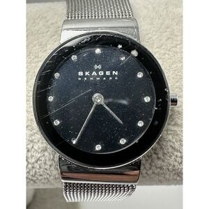 Skagen 358SSSBD New Battery Ladies Watch 26MM 7.5" Stainless Mesh Band‎ R22